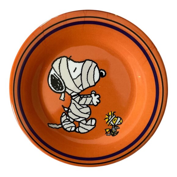 Peanuts Snoopy and Woodstock Halloween Mummy 8" Plates – Set of 4 by Gibson Over - Picture 3 of 7
